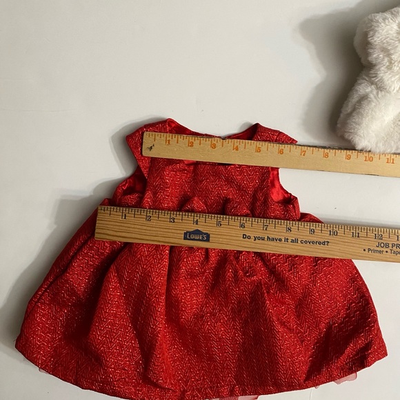 Cat & Jack Infant Girls Red Sparkle Bow Christmas Party Dress jacket - Picture 13 of 16